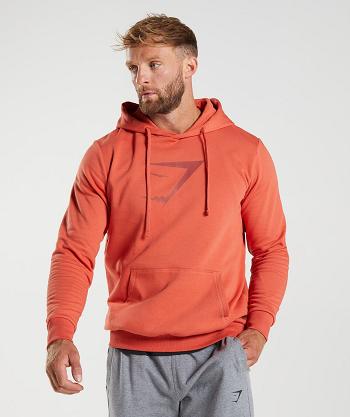 Bluzy Z Kapturem Męskie Gymshark Sharkhead Infill Czerwone | PL 3569ZUT